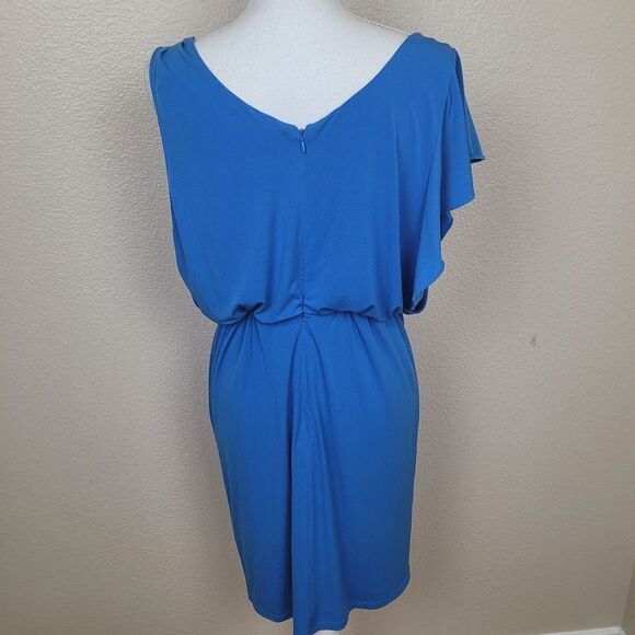 Vince Camuto Blue Blouson Drape Dress Size 6 (4681) - Picture 4 of 7